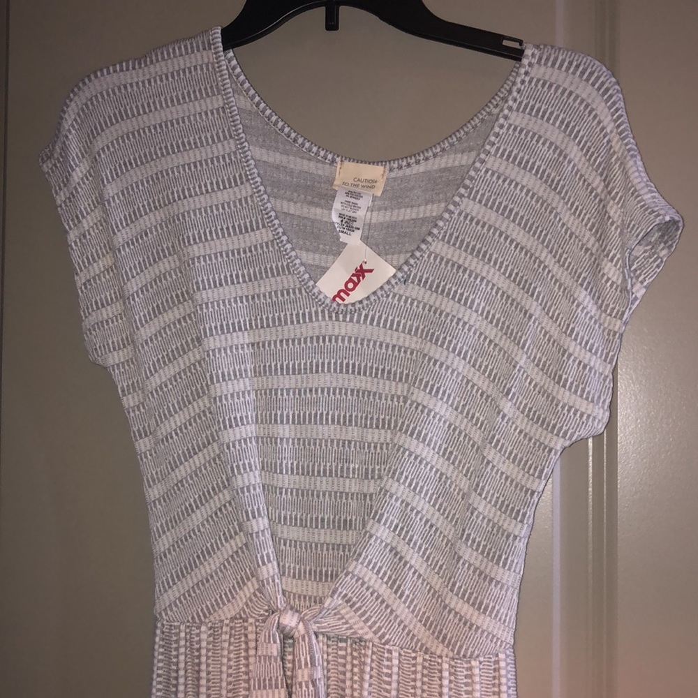 Caution to the Wind gray short sleeve jumpsuit S